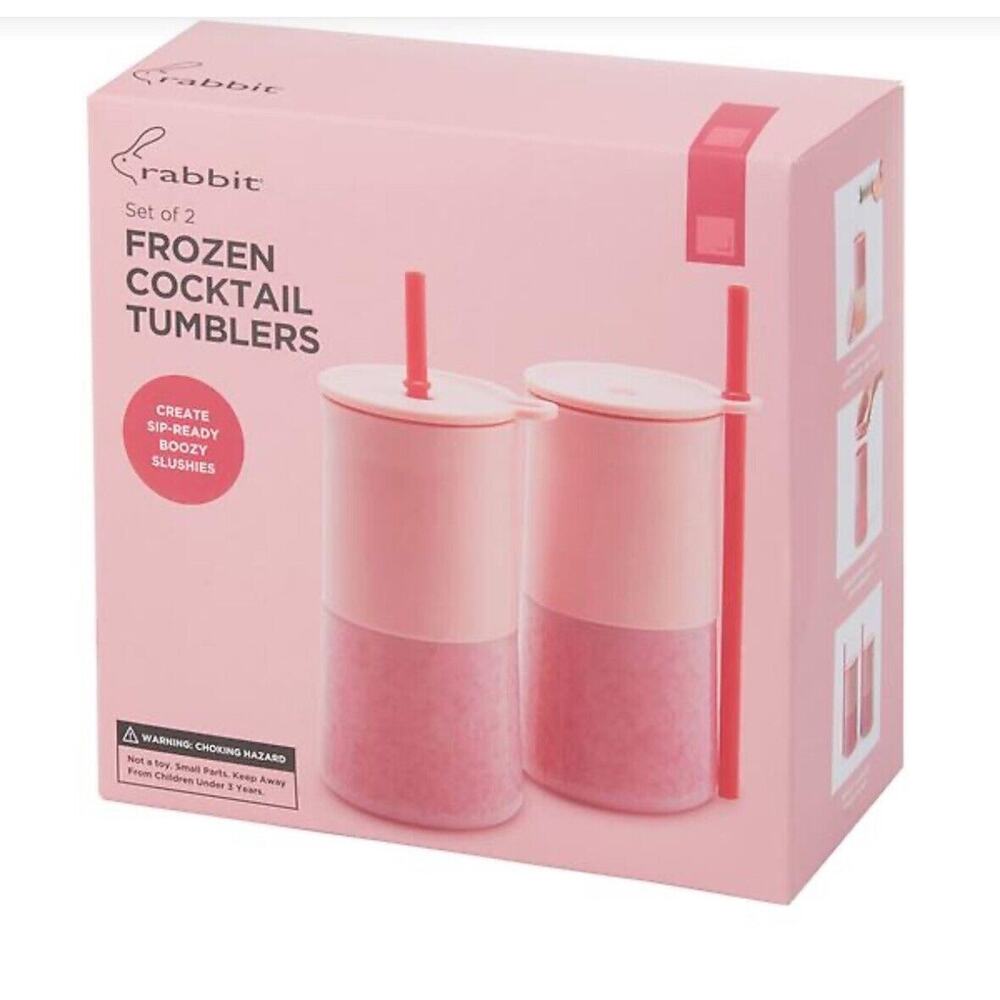 NEW 2 Rabbit Froze All Day‎ Frozen Cocktail Tumblers Shakers Slushie Makers NIB